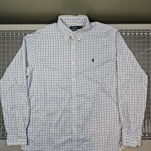 Polo Ralph Lauren Performance Shirt XL Windowpane Plaid Preppy Academia Classic